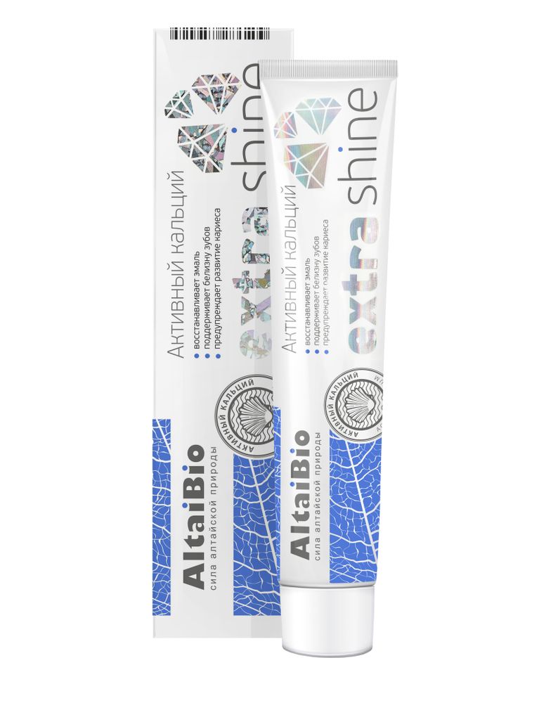 AltaiBio Зубная паста для укрепления эмали зубов &quot;Активный кальций&quot;, 75 мл, Две линии