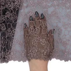 Вышивка на сетке чёрная/сер.пион 20 см