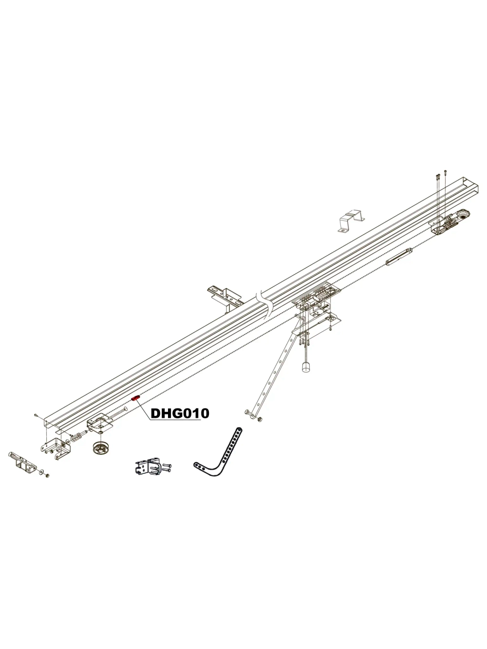 Фиксатор концевика цепной для направляющих DoorHan SK