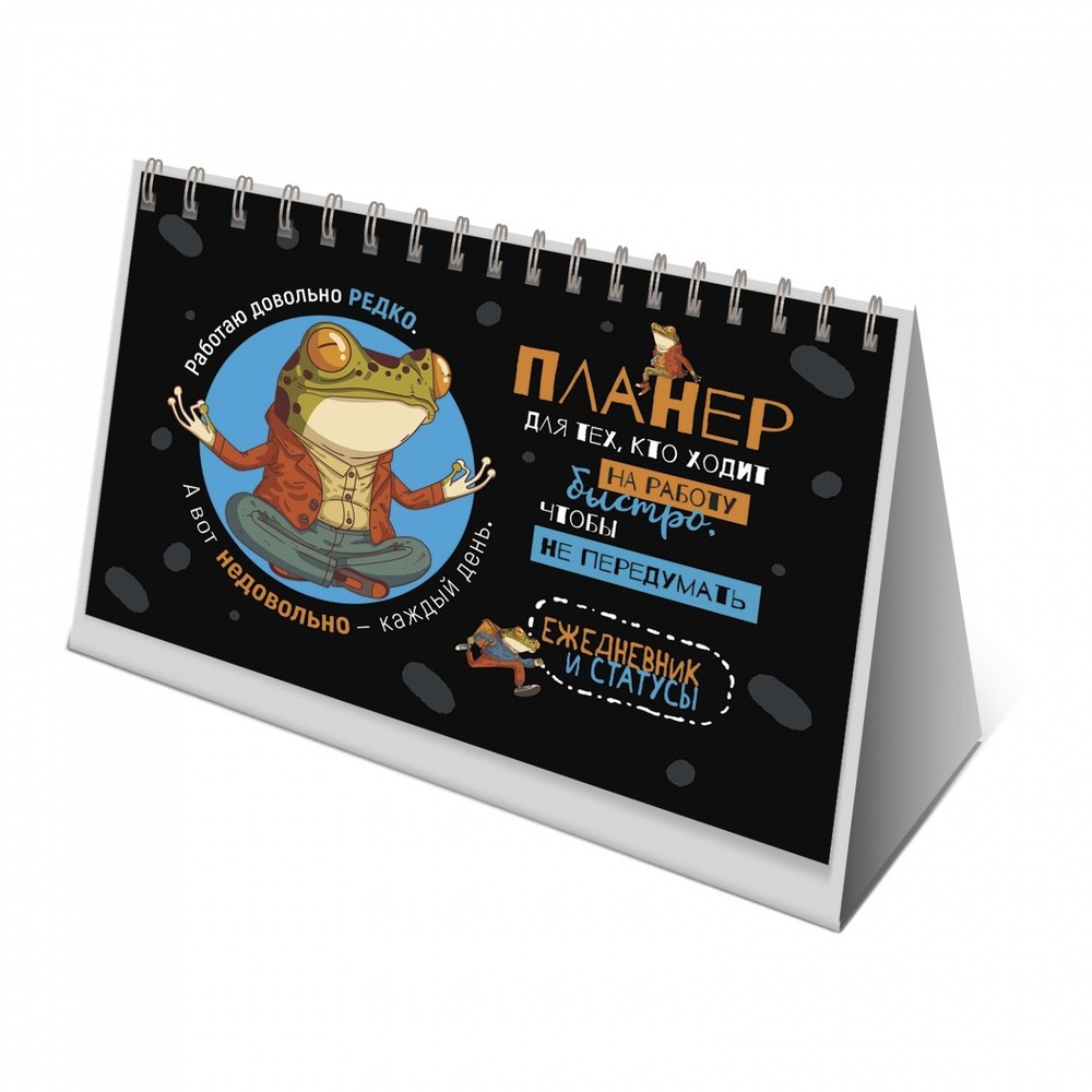 Планер недатированный настольный 130х200 мм, Контэнт-Канц, гребень, 26 л., диз внутр. блок, "Лягушка, Медитация"