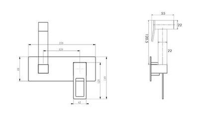 Гигиеническая лейка Q со смесителем ChromeUW