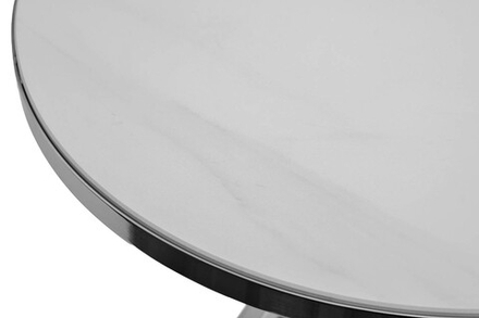 Стол журнальный Garda Decor Garda Decor с мраморной столешницей d50*62 см, цвет опоры серебро