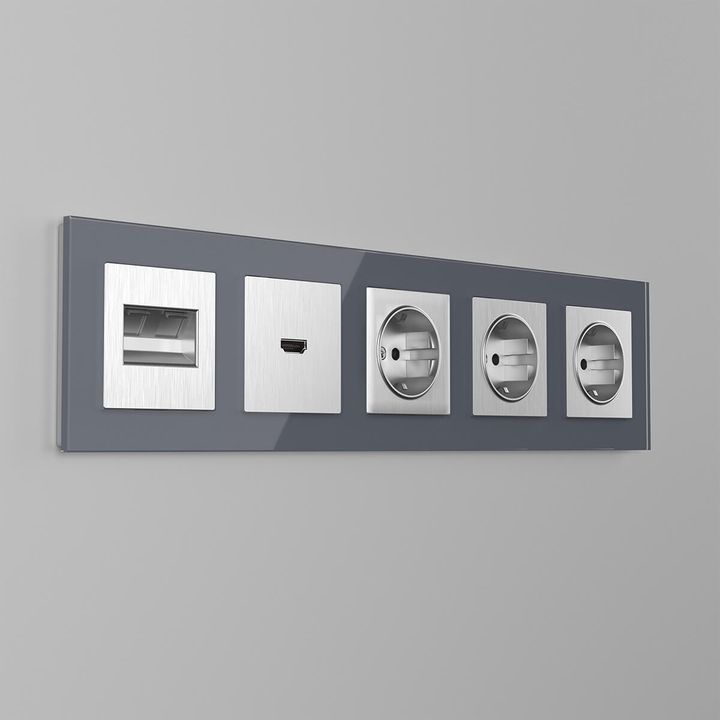 Накладка Werkel для розетки HDMI серебряный рифленый WL09-HDMI-CP 4690389128318