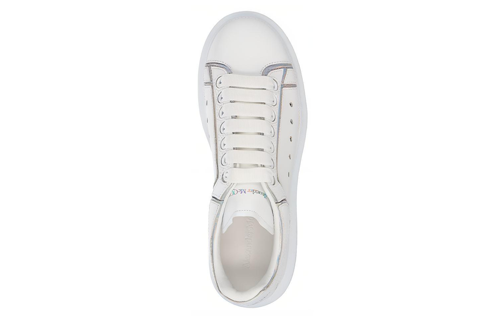 Alexander McQueen Oversized White Silver Hologram Trim
