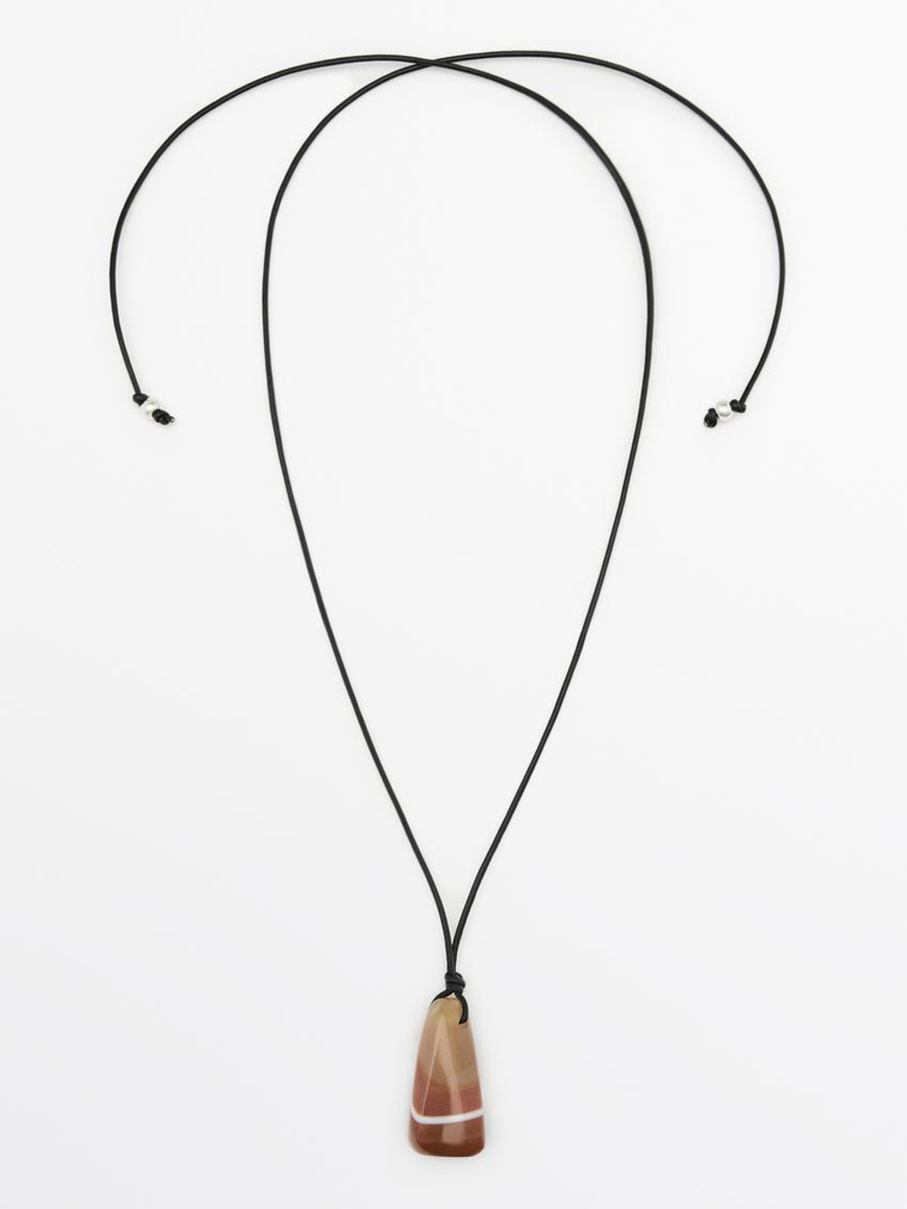 Massimo Dutti Ожерелье-шнурок с камнем с эффектом омбре, оранжевый