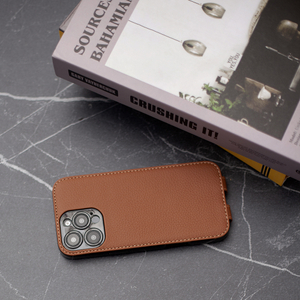 Кожаный чехол для iPhone 16 Pro Max, теленок цвета карамель