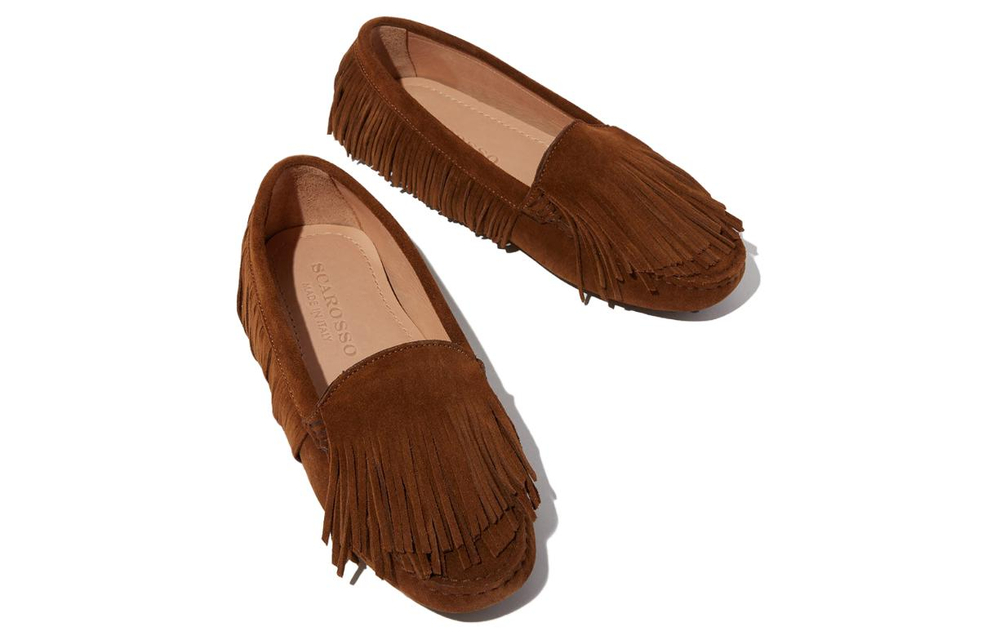 Scarosso fringed suede loafers Women"s