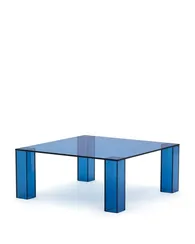 Журнальный столик Adularia из синего стекла 85 x 85