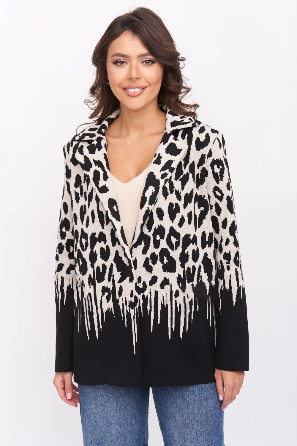 Жакет Д 3303/1 черно-бежевый