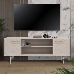 Тумба под ТВ Арт Колор leaves 155см Классик Голд Серый агат