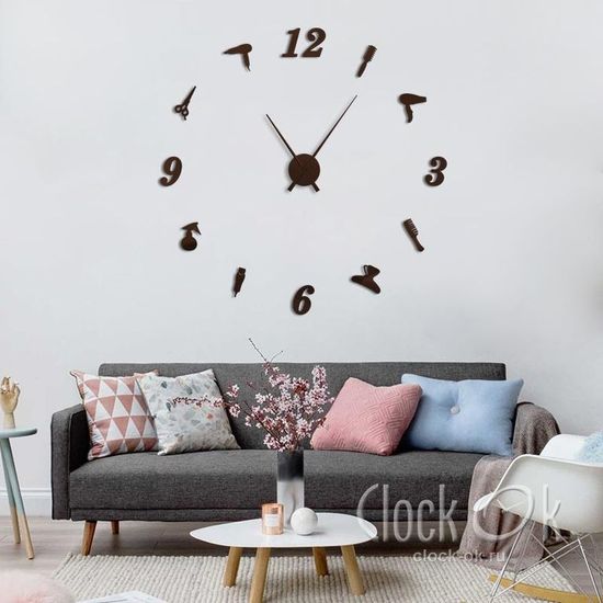 Настенные 3D часы Парикмахер