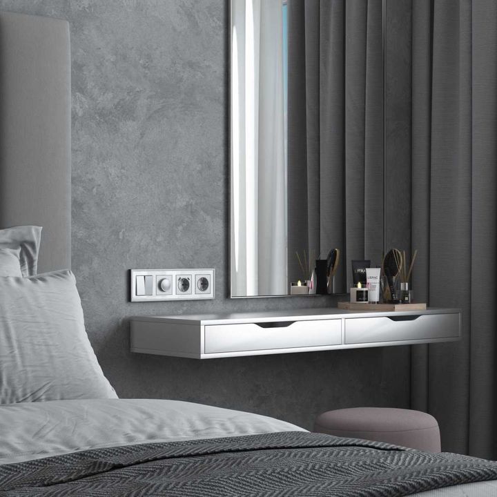 Рамка Werkel Baguette 4 поста белый/серебро W0042850