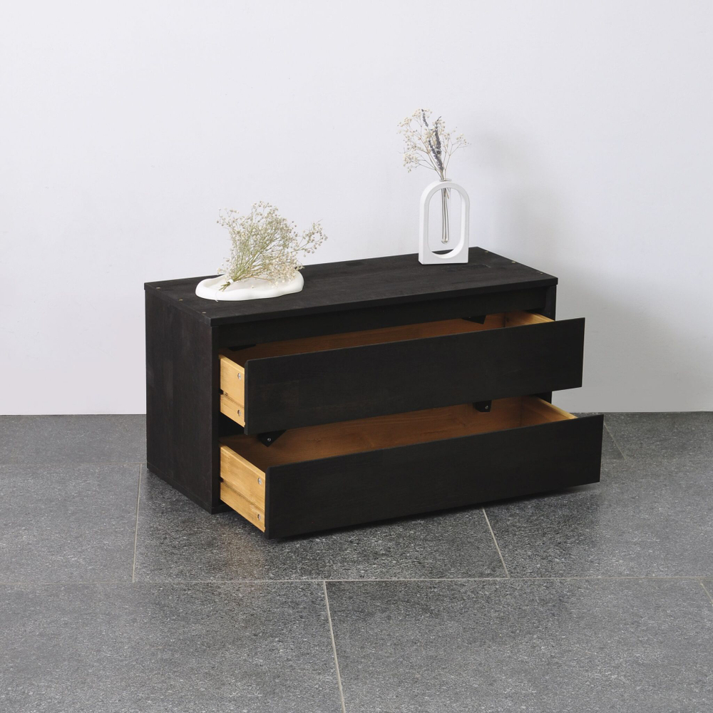 Комод Эдгар 70х28х35 см из дуба, черный