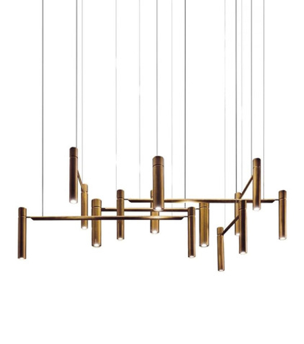 Pendant design lamp  Tubular Horizontal by HENGE (7 lampshades)