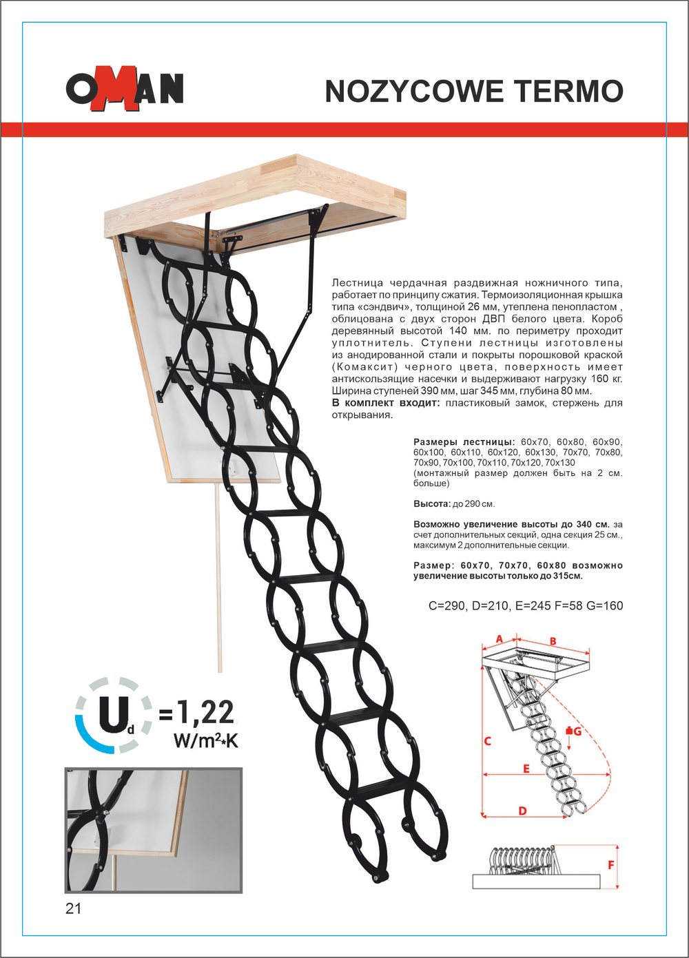 NOZYCOWE TERMO чердачная лестница с люком