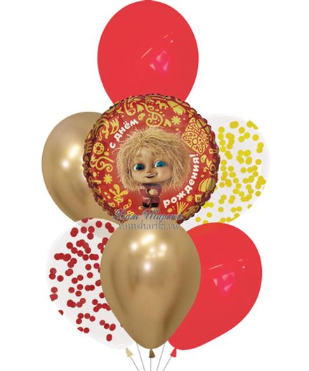 Фонтан шаров "Домовенок Кузя на День Рождения"