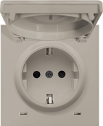 Накладка для розетки Schuko с заземлением, с крышкой, 16A 250 В~, матовый кашемир, серия R98