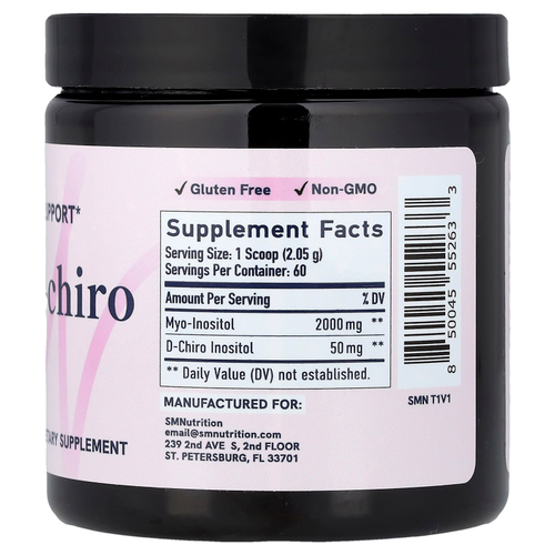 SMNutrition, мио- и D-хироинозитол, 123 г (4,34 унции)