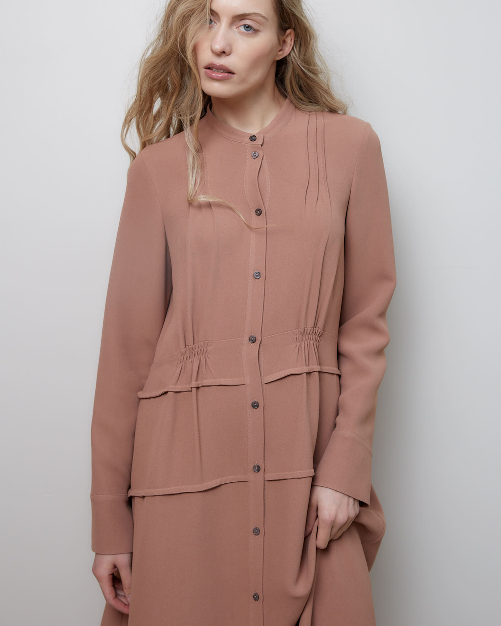 Платье из вискозы Стелла Маккартни карамель