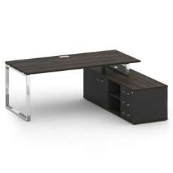 Shift Стол руководителя с опорной греденцией, правый SK.SRG-200 (R) Дуб Мали/Антрацит 2000*1800*753