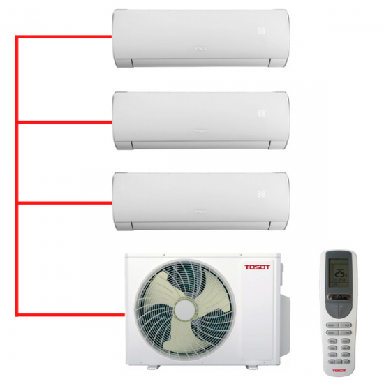 Мульти сплит-система TOSOT на 3 комнаты (25+25+25 кв.м.) серия LYRA INVERTER