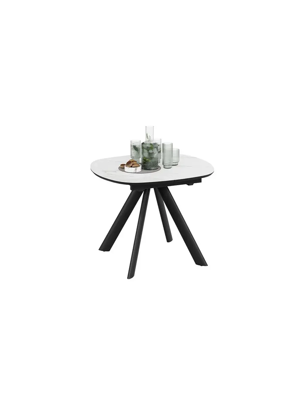 Стол кухонный Черный муар мрамор 100(135)х90х76 см