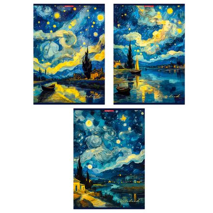 Тетрадь А4  96л ЛИН. скоба Academy Style "Здвездный пейзаж" твин.УФ-лак