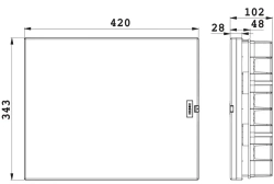 Бокс для автоматических выключателей встраиваемый 36-мест. / щит распределительный оранжевый/черный