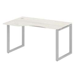 Metal System Стол криволинейный левый на О-образном м/к БО.СА-2 (L) Дуб Наварра/Металл Серый 1400*90