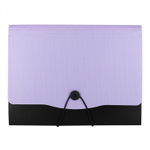 Папка-картотека Alingar, A4, 330х250 мм, на пуговице, пластик, 600 мкм, 13 отделений, папка-планшет, сиреневый клапан