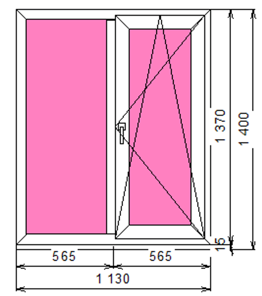 Пластиковое окно 1370 х 1130 ТермА Эко