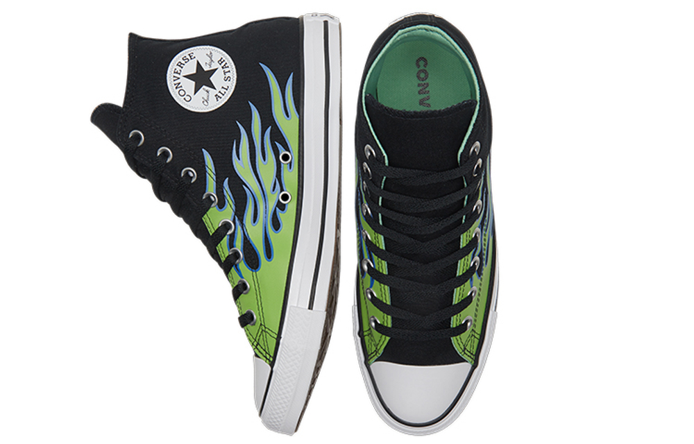 Converse Chuck Taylor All Star "Black Green Flame"