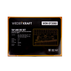 WDK-DT3060 Набор метчиков и плашек М3-М12, 4-40 - 1/8NPT27, 60 предметов, метрическая и дюймовая резьба