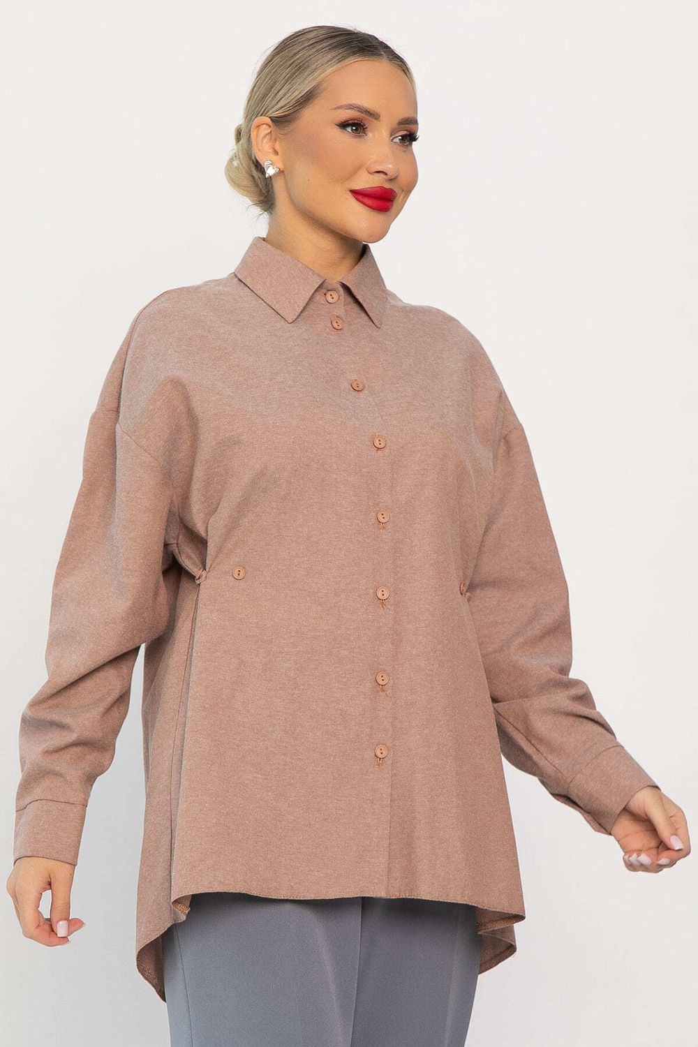 Рубашка Свободное падение (бежевая) Б14191-5М LT Collection