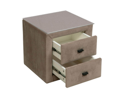 06.34-01 тумба прикроватная со стеклом Гамма велюр хумус