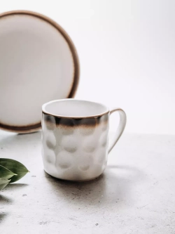 Набор посуды столовой: кружка, тарелка 26,3 см. Белый песок