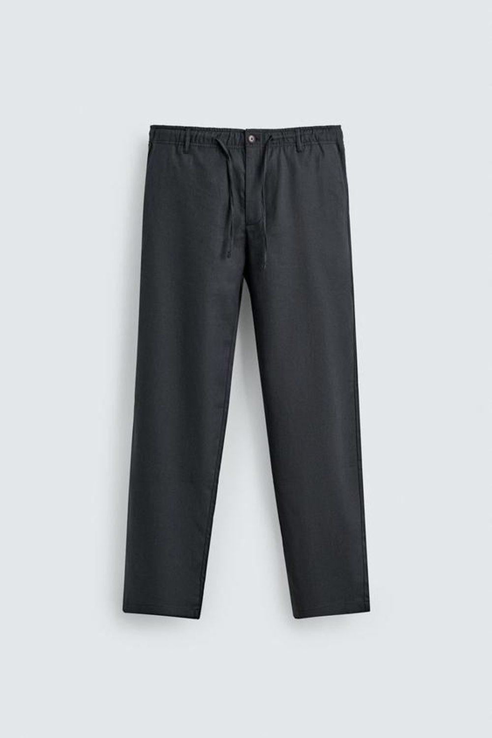 ZARA БРЮКИ RELAXED FIT ИЗ ХЛОПКА И ЛЬНА, МОРСКОЙ СИНИЙ