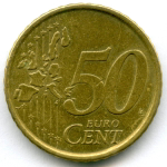 50 евроцентов 1999 год. Испания. Регулярный выпуск. Тип 1. Нордик XF-AU