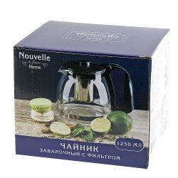 Чайник заварочный с фильтром v=1250 мл (индивидуальная упаковка)