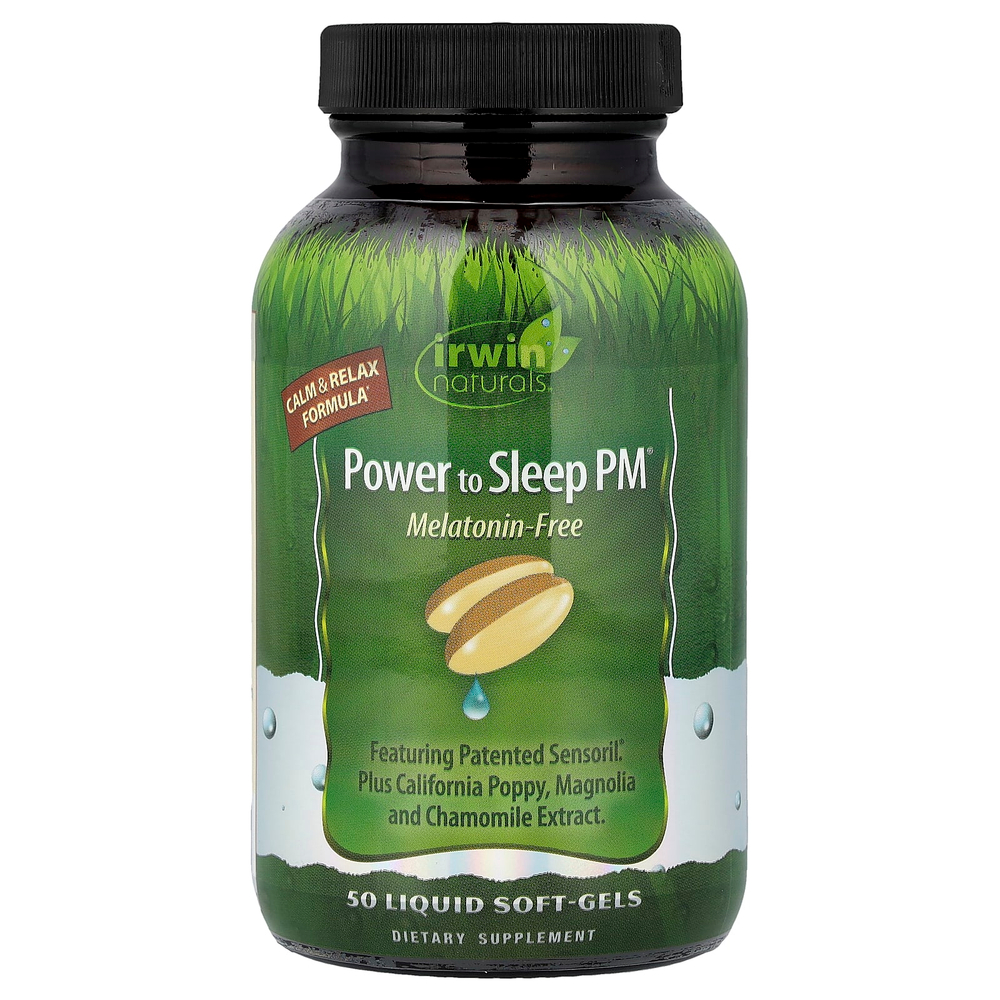 Irwin Naturals, Power to Sleep PM®, без мелатонина, 50 капсул с жидкостью