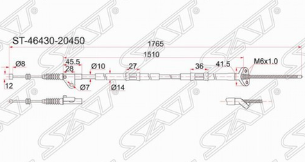 Трос ручника SAT ST-46430-20450