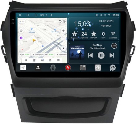 Магнитола для Hyundai Santa Fe 2012-2018 - RedPower 210 Android 10, QLED+2K, ТОП процессор, 6Гб+128Гб, CarPlay, SIM-слот