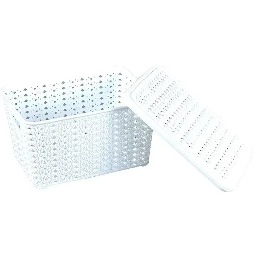 Шкатулка 5 л, Вязание, Белый