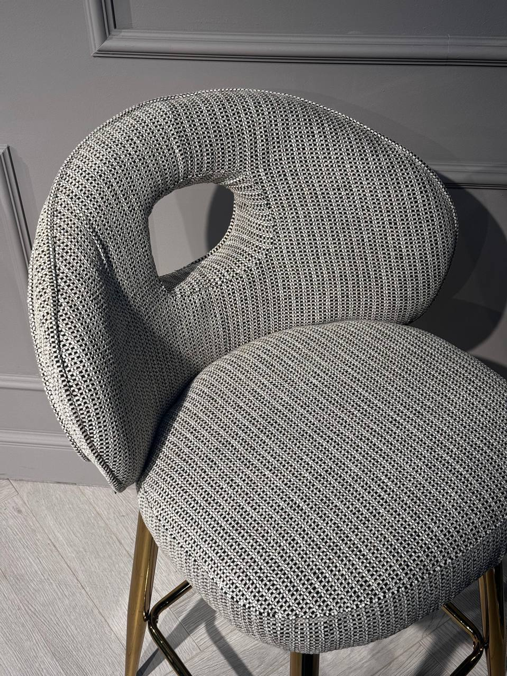 Стул барный Ist Casa Россо, белый крем, золото