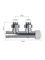Узел нижнего подключения Royal Thermo Design PRO 15мм угловой М30х1,5 (хром)