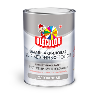 Эмаль акриловая для бетонных полов белый 3,5кг OLEKOLOR