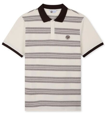 Мужское теннисное поло Roland Garros Heritage Tristan Shirt - экрю/шоколадный