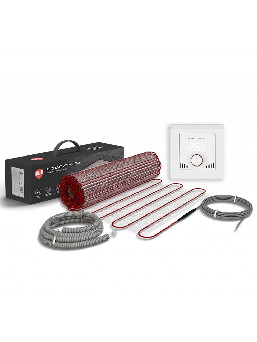 Мат нагревательный Royal Thermo Flat Mat RTFM 2-150-3,5 с терморегулятором RTI-16