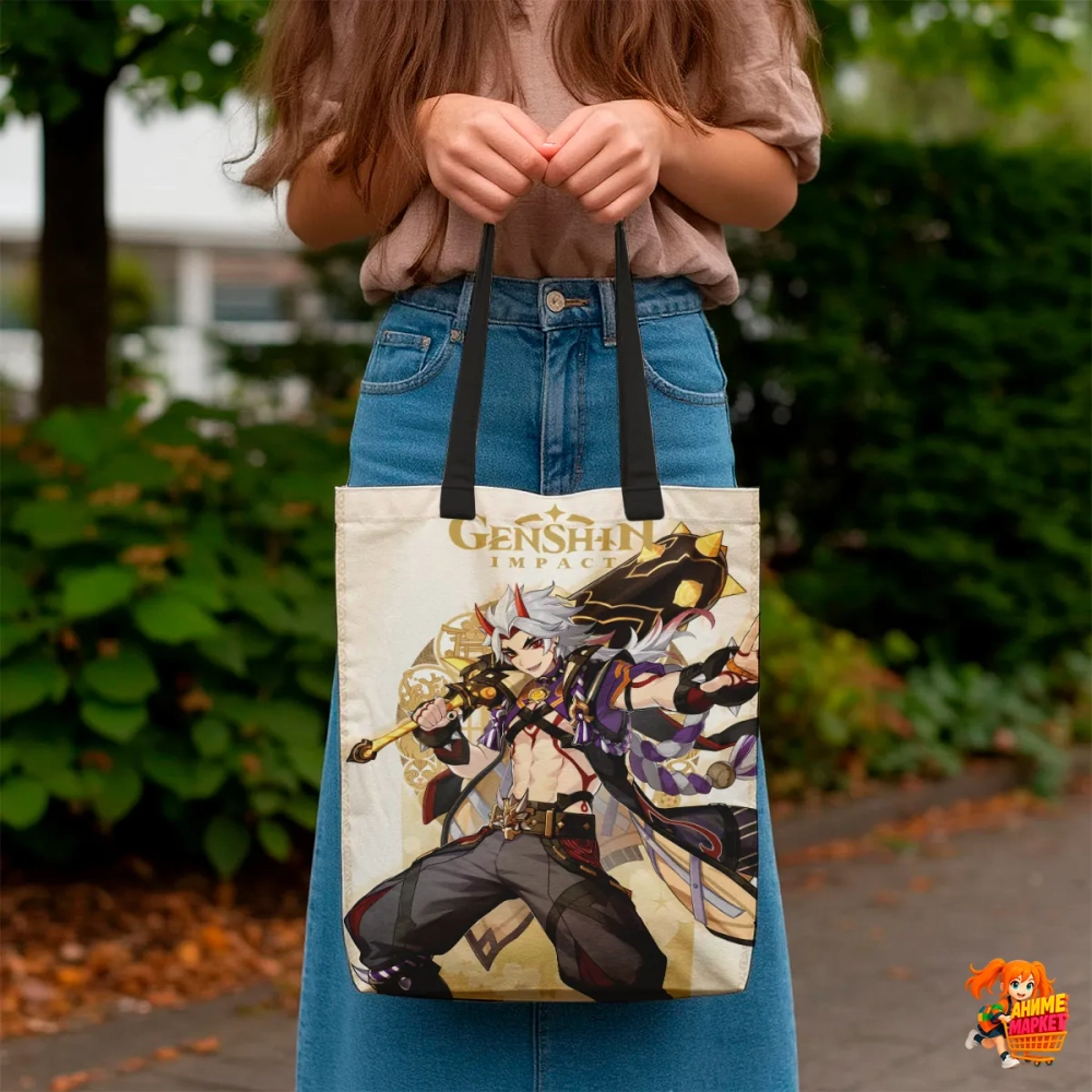 Сумка шоппер с принтом Genshin Impact
