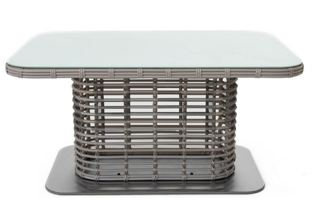 "Блисс" плетеный стол из искусственного ротанга 141х92х75см, цвет молочный